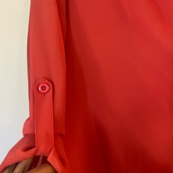 ALLOY apparel, large, salmon, high, low convertible sleeve top - Picture 4 of 4